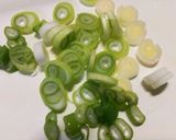餅ねぎ焼き☝お好み焼風ソース味♪もち消費作り方1写真