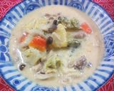 ヘルシー♪　鶏・野菜の豆乳＆味噌シチュー作り方8写真