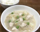 わける派♪ もやしと鶏胸肉のシチュー作り方10写真