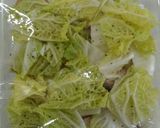 簡単☆レンジ5分！豚こま&白菜の重ね蒸し作り方3写真