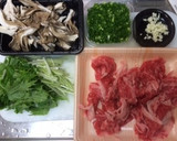 舞茸と牛肉のバター風味和風パスタ作り方1写真