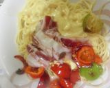 生ハムと唐辛子のクリームパスタ作り方9写真