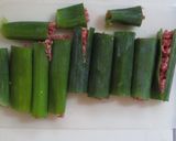 ネギの中に肉だねを入れて焼いてみた作り方3写真