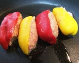 簡単♡パプリカボートのハンバーグ作り方3写真