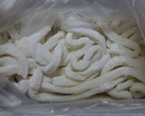 豚バラスライスでうどん団子を巻いた鍋作り方1写真