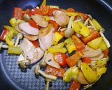 簡単！パプリカ炒めガパオ風味作り方3写真