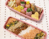 幼稚園 可愛いシマシマご飯 二段弁当作り方1写真