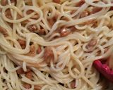 梅干と♦小粒納豆♦大葉のパスタ♦ランチ作り方6写真