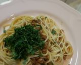 梅干と♦小粒納豆♦大葉のパスタ♦ランチ作り方7写真