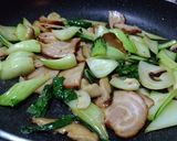 青梗菜と焼豚の中華なペペロンチーノ(風)作り方6写真