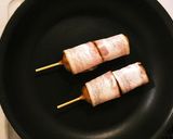 超簡単！夜食に！みたらし団子ベーコン巻き作り方3写真