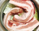 蒸し器でしっとり蒸し豚の荏胡麻キムチ添え作り方2写真