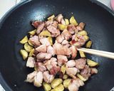こってり！美味しいもも肉さつまいも炒め作り方5写真