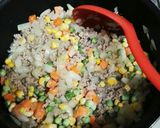 ひき肉とミックスベジタブルのかけシチュー作り方3写真