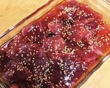 簡単♫漬けマグロ丼〜ごま油風味作り方1写真