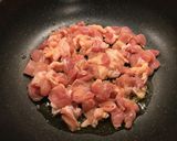 小松菜と鶏肉と椎茸のパスタ濃厚バジリコ風作り方2写真