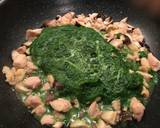 小松菜と鶏肉と椎茸のパスタ濃厚バジリコ風作り方5写真