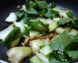 青梗菜と焼豚の中華なペペロンチーノ(風)作り方5写真