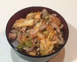 豚キムチ丼作り方1写真