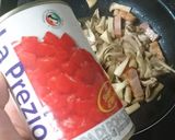 きのことベーコンのトマトクリームパスタ作り方3写真