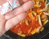 きのことベーコンのトマトクリームパスタ作り方4写真