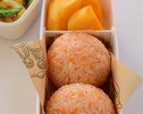 【キャラ弁】柿おにぎり弁当作り方1写真