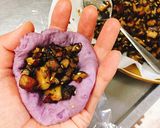 蒸し豚とキノコたっぷり☆紫芋の肉まん作り方16写真