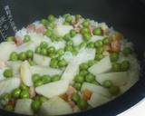 里芋とベーコンと青豆の炊き込みご飯作り方5写真