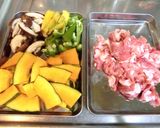 ☆かぼちゃと豚肉のごま味噌炒め☆作り方1写真