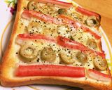 オリーブの実とカニカマで☆チーズトースト作り方9写真
