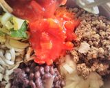 甘酒味噌肉そぼろと小豆のトマトスープ作り方3写真