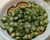 レンジで簡単！オクラのだし醤油和え作り方3写真