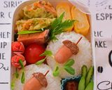 【キャラ弁】どんぐりデコおにぎり弁当作り方1写真