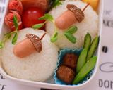 【キャラ弁】どんぐりデコおにぎり弁当作り方4写真