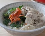 豚肉・大根・人参・エノキの豆乳鍋～１人分作り方5写真