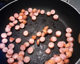 ネギとソーセージの焼き飯作り方1写真