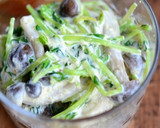 豆苗としめじのごまマヨ和え【作り置き】作り方4写真