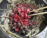 牛肉と舞茸、牛蒡の炒め煮（時雨煮風）作り方5写真