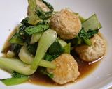 チンゲン菜と鶏団子の野菜炒め作り方6写真