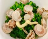 青菜とベビーホタテの生姜醤油作り方2写真