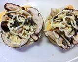 茹で卵×椎茸　塩昆布あっさり和トースト作り方5写真