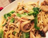 m簡単！きのこと豚の味噌クリームパスタ作り方6写真