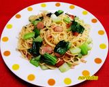ピザ用余具材とチンゲン菜の簡単パスタ＾＾作り方9写真