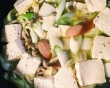 簡単✿白菜、豆腐、ウインナー鍋作り方5写真