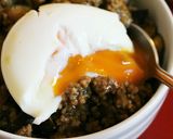簡単！レンジで♪茄子のそぼろ温玉のっけ丼作り方5写真