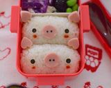 【キャラ弁】俵おにぎりで豚さん弁当作り方6写真