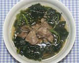 野菜高騰☆乾燥ほうれん草とレバーのスープ作り方13写真