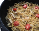 海老とシメジのパスタdeパエリヤ風♪作り方5写真