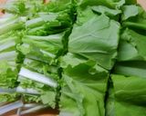 和食に温か♪山東菜と長芋と白滝のお味噌汁作り方1写真
