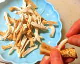 簡単！旨い！つまみになる裂きしいたけの軸作り方4写真